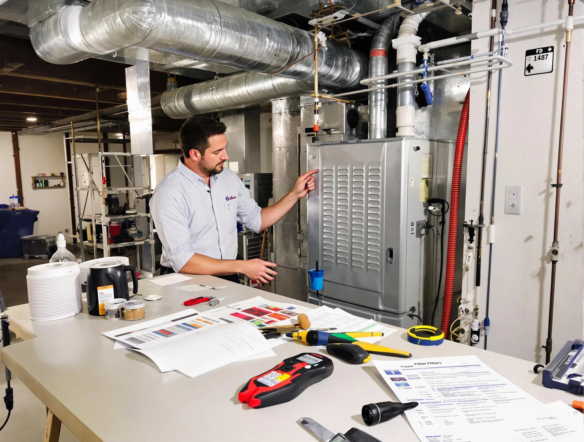 Homewood Air Duct Cleaning inspector conducting detailed filter system evaluation using professional diagnostic tools in Homewood