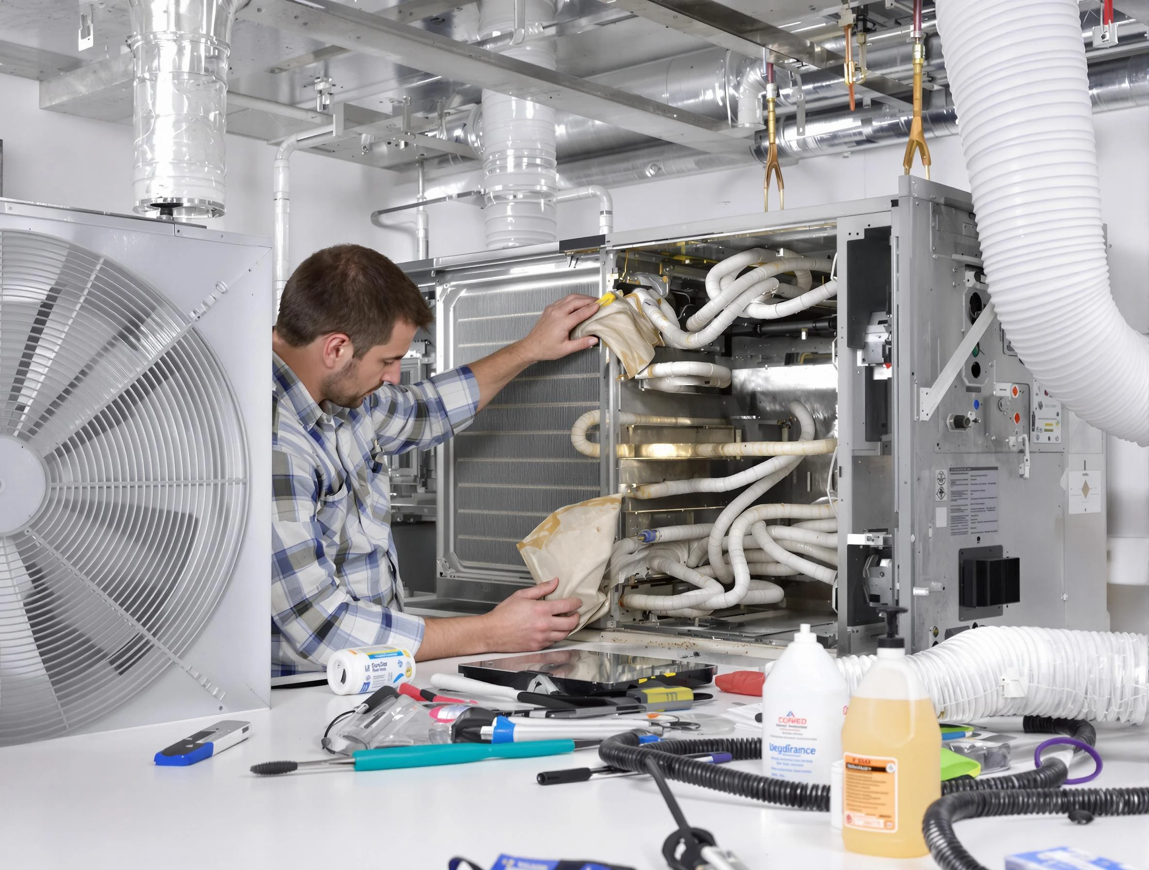 Homewood Air Duct Cleaning specialist performing precision AC coil cleaning in Homewood