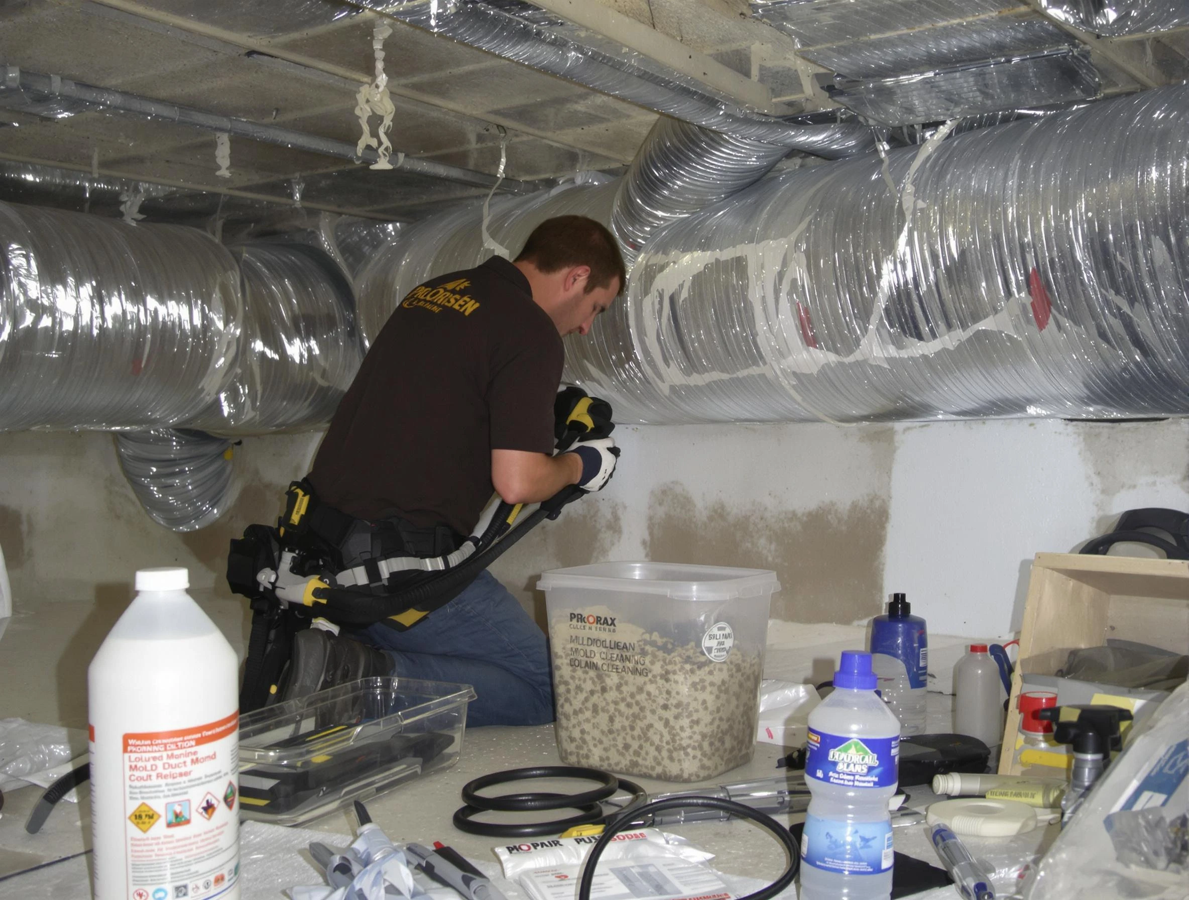 Homewood Air Duct Cleaning specialist performing professional mold removal from air ducts in Homewood