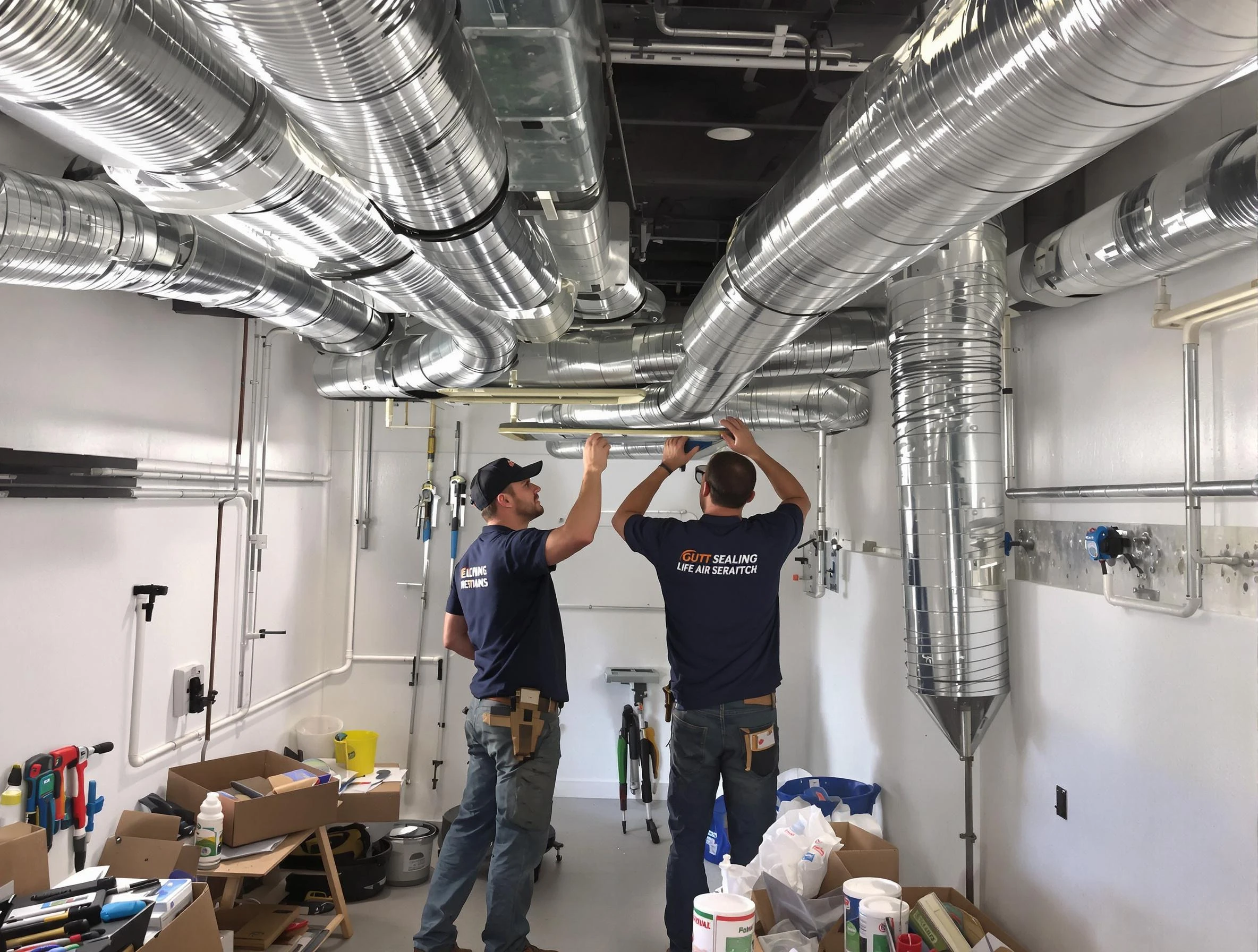 Homewood Air Duct Cleaning technician applying professional duct sealing solutions in Homewood