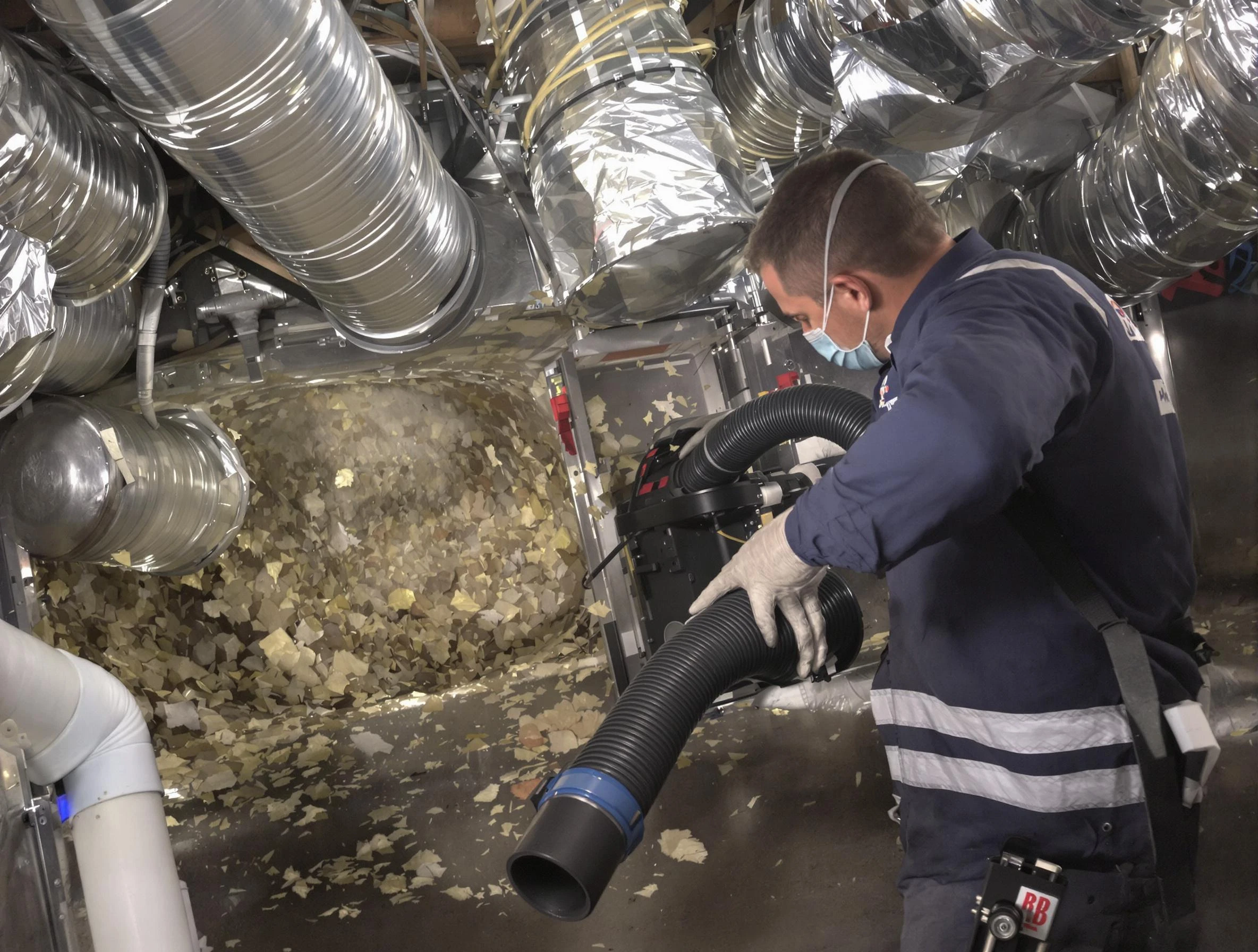 Homewood Air Duct Cleaning specialist operating negative pressure cleaning equipment for thorough duct maintenance in Homewood